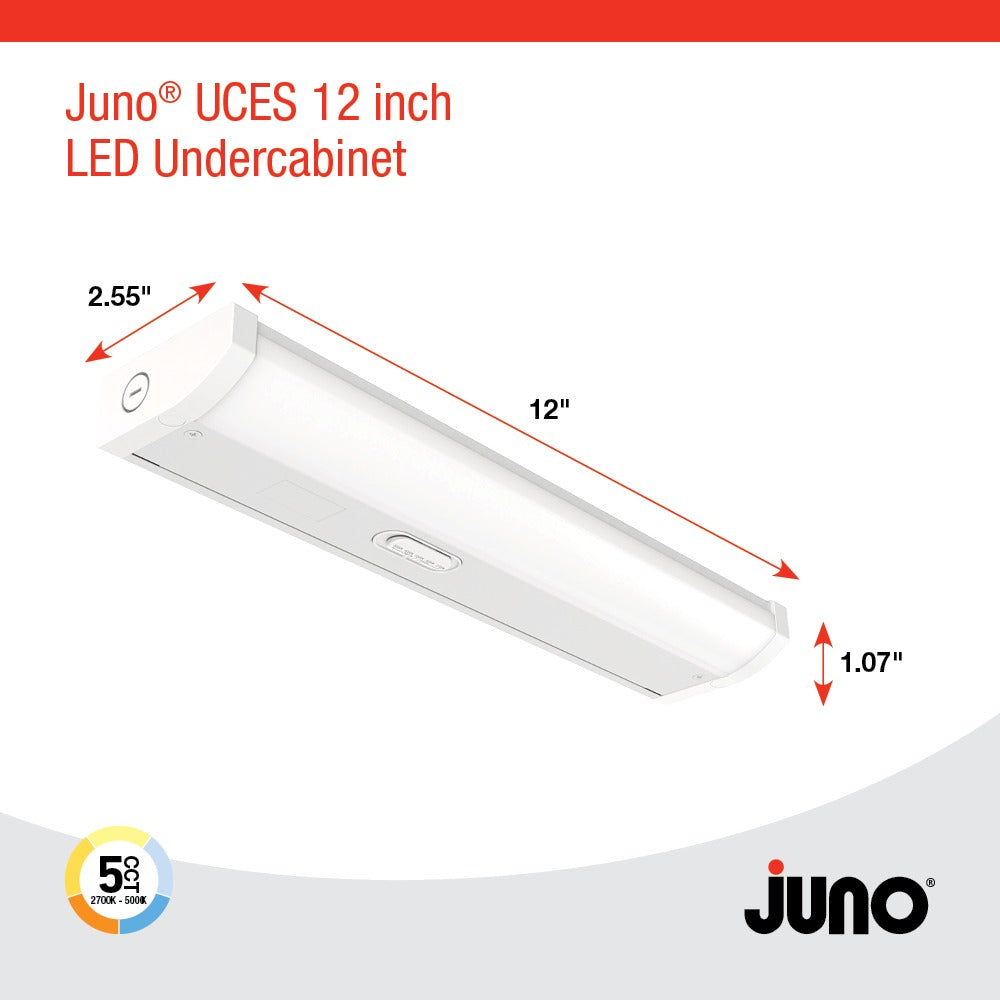 Juno Lighting UCES-12IN-SWW5-90CRI-WH-M6 Series Switchable White LED Undercabinet Light Fixture Dimmable
