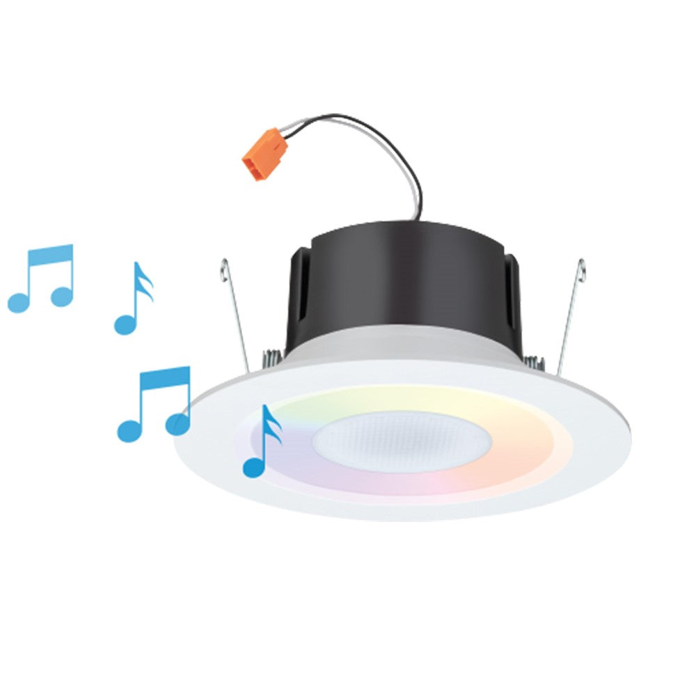 Juno Lighting J6SLC RGBW MW M6 6-Inch Smart Speaker LED Downlight Retrofit Trim Kit Dimmable 65W Equivalent