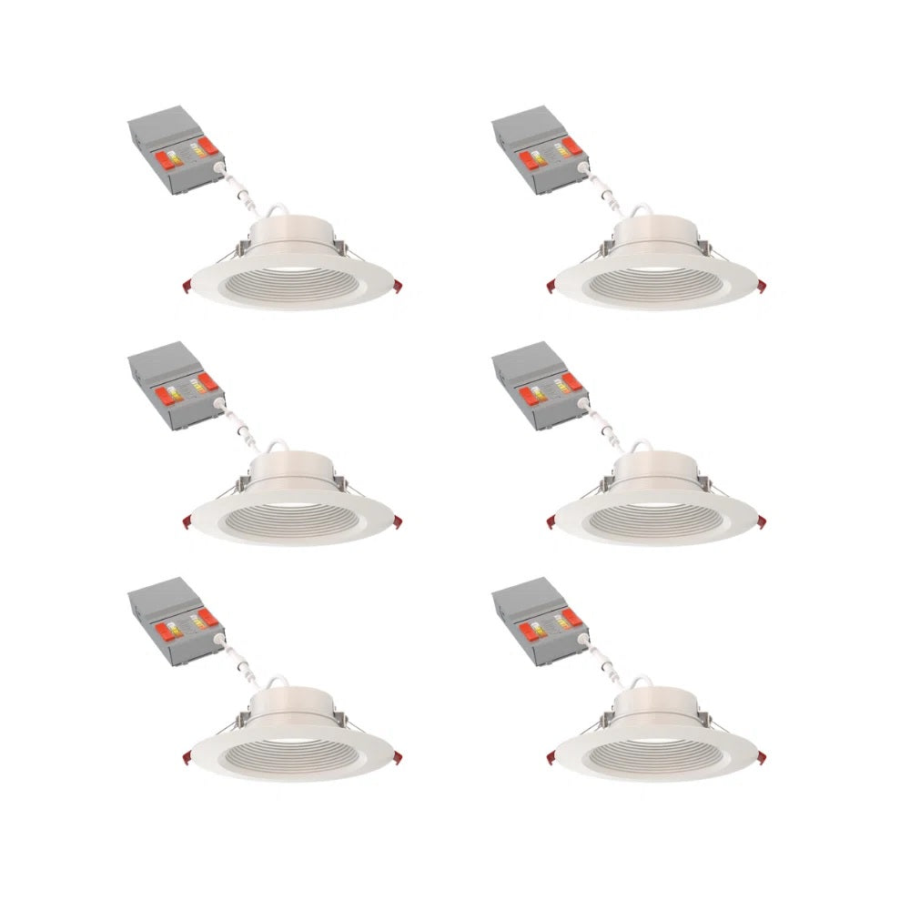 Juno Lighting WF6 DREG B ALO20 SWW5 90CRI MW M6 16 Watt 6-Inch Color Selectable LED Baffle Trim Canless Wafer Downlight with Triac Dimming - Replaces up to 75W Inc 6 Pack