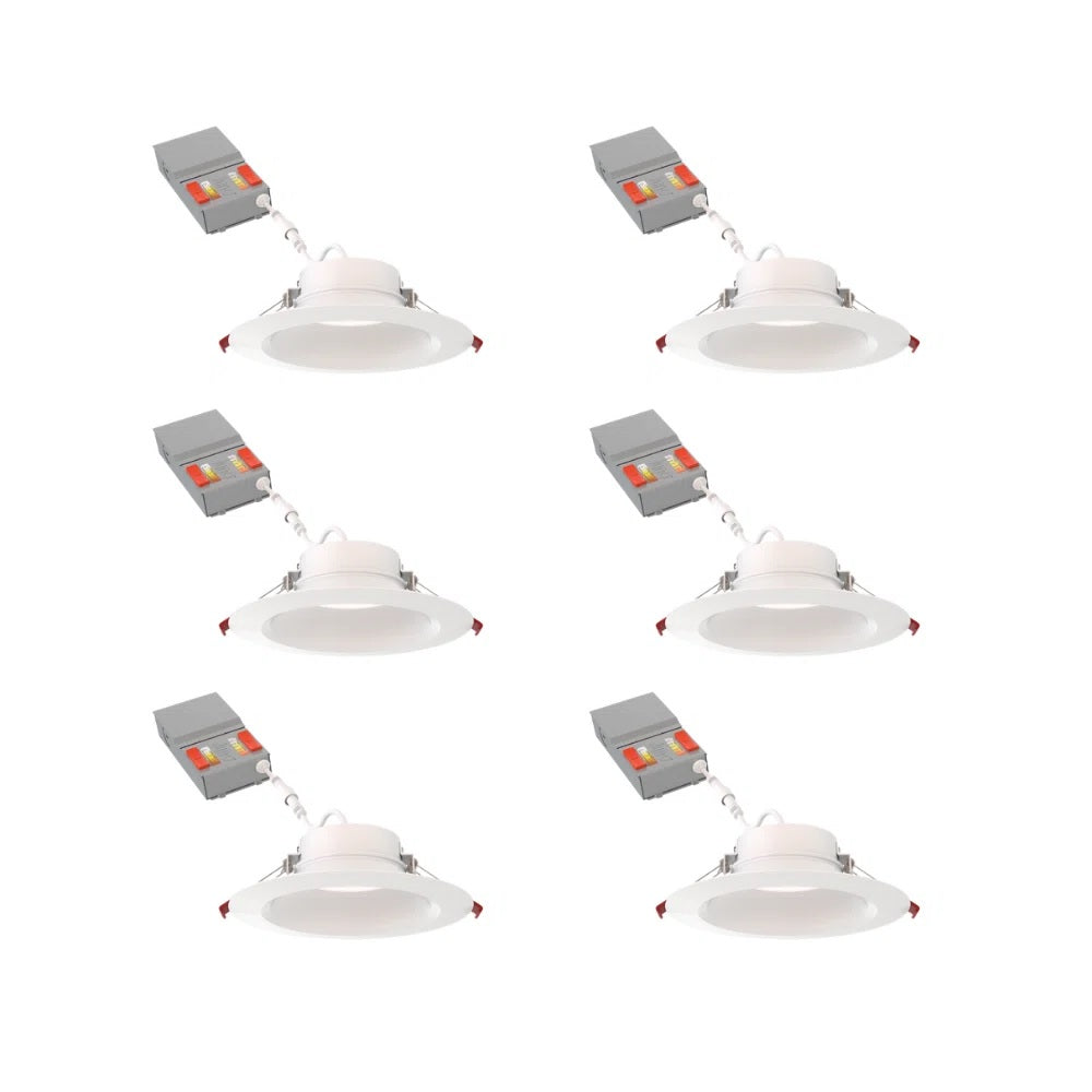 Juno Lighting WF6 DREG SM ALO20 SWW5 90CRI CP6 MW M2 MW M6 16 Watt 6-Inch Color Selectable LED Smooth Canless Wafer Downlight with Triac Dimming - Replaces up to 75W 6 Pack