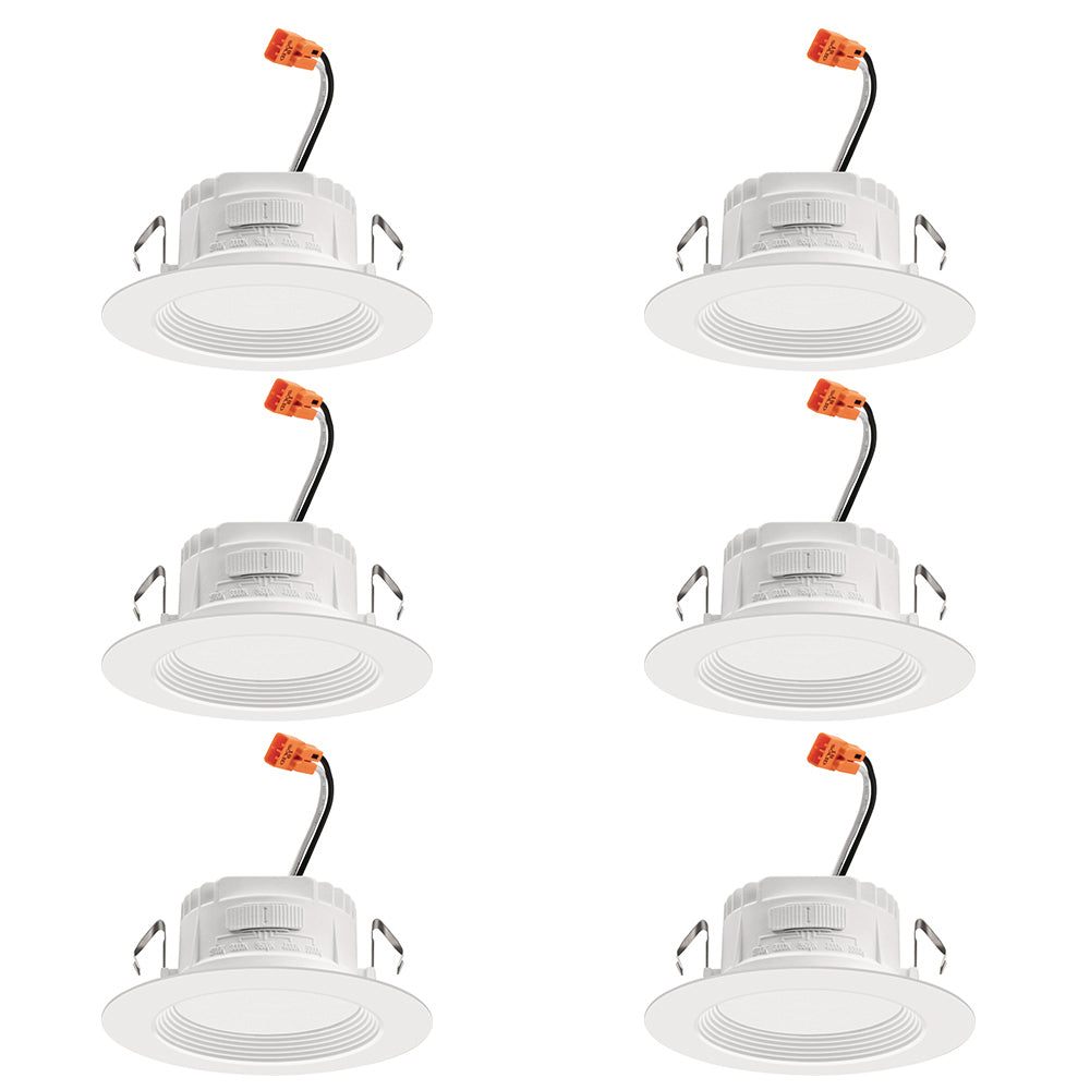 Juno Lighting RB4 SWW5 CP6 MW M2 RetroBasics™ 4-Inch Switchable Baffle Downlight Retrofit 65W Equivalent - 1 Box 6 Units