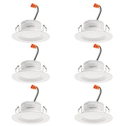Juno Lighting RB4 SWW5 CP6 MW M2 RetroBasics™ 4-Inch Switchable Baffle Downlight Retrofit 65W Equivalent - 1 Box 6 Units