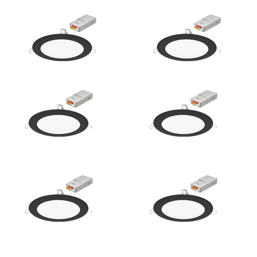 Juno Lighting WF6 SWW5 90CRI CP6 MB M2 13-Watt LED 6-Inch Switchable Wafer Downlight Fixture 6-Pack