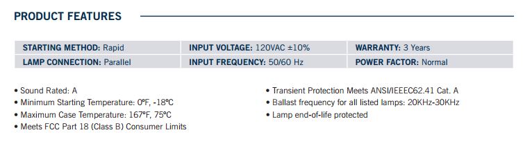 Keystone KTEB-226-1-TP Residential Use Only Electronic Ballast 2x 26W CFL - 6