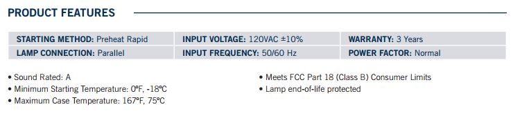Keystone KTEB-228-1-TP-PH-SL Residential Use Only Electronic Ballast 2x F28T5 Long Case - 6