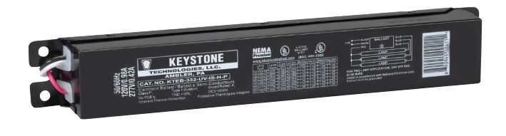 Keystone KTEB-332-UV-IS-H-P T8 Instant Start High Efficiency Electronic Ballast 3 Lite F17/25/32 T8 NEMA Premium High Output 0