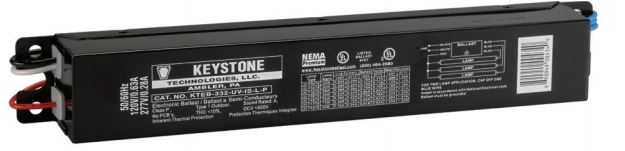 Keystone KTEB-332-UV-IS-L-P T8 Instant Start High Efficiency Electronic Ballast 3 Lite F17/25/32 T8 NEMA Premium Reduced Output - 1