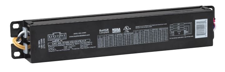 Keystone KTEB-232-UV-PS-H-P T8 Program Start High Efficiency CEE Approved Electronic Ballast 2 Lite F17/25/32 T8 NEMA Premium High Output - 1