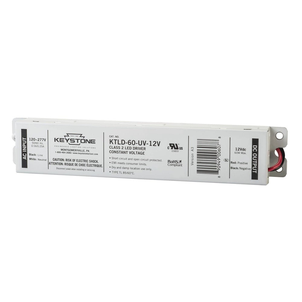 Keystone KTLD-60-UV-12V-DP 60-Watt Dual Channel Constant Voltage Standard Case LED Driver