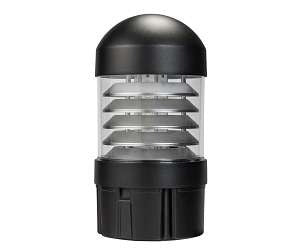 Keystone KT-BLED24PS Wattage and Color Selectable LED Bollard Fixture with Interchangeable Heads - Louver Reflector Dome Top - Black