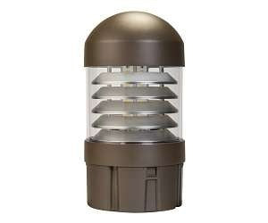 Keystone KT-BLED24PS Wattage and Color Selectable LED Bollard Fixture with Interchangeable Heads - Louver Reflector Dome Top - Bronze