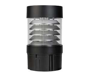 Keystone KT-BLED24PS Wattage and Color Selectable LED Bollard Fixture with Interchangeable Heads - Louver Reflector Flat Top - Black