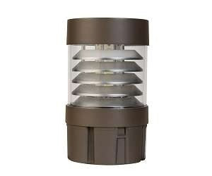 Keystone KT-BLED24PS Wattage and Color Selectable LED Bollard Fixture with Interchangeable Heads - Louver Reflector Flat Top - Bronze