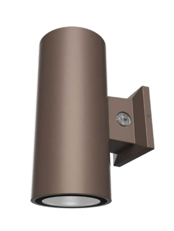 Keystone KT-CYLED Wattage and Color Selectable Direct-Indirect LED Outdoor Wall Mount Cylinder Light Fixture Dimmable - Bronze