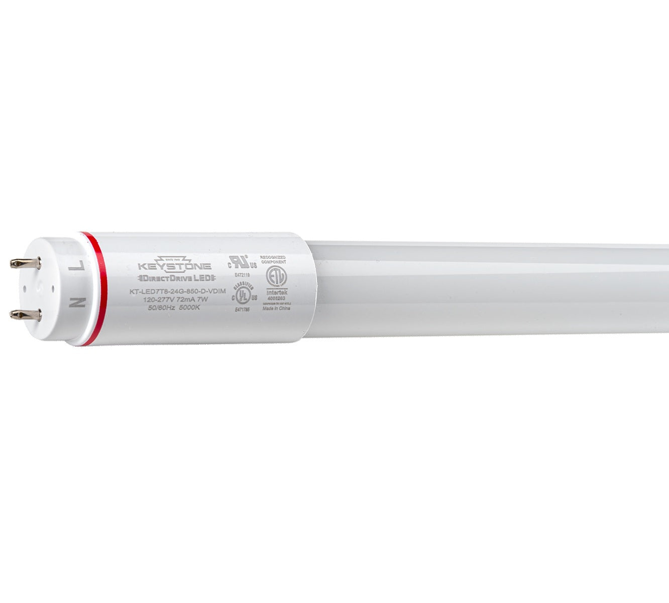 Keystone Technologies KT-LED12T8-36GC DLC Listed 12-Watt 3-Foot LED T8 Shatter-Proof Coated Glass Linear Tube Lamp Dimmable G13 Base