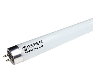 ESPEN Technology RetroFlex Series L48T8/850/12G-EB DLC Listed 12-Watt 4-Foot T8 LED Ballast Compatible Tube Lamp 5000K Dimmable