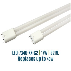 Light Efficient Design LED-7340-G2 17 Watt PLL Retrofits 22 Inch 2G11 Base Replaces 40W CFL
