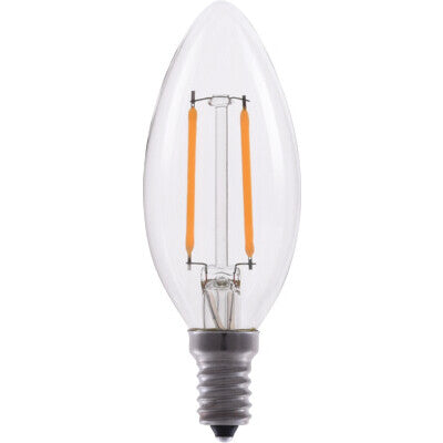 Eiko LED2.5WB11E12/FIL/827-DIM-G7 2.5 Watt B11 LED Advantage Clear Filament Decorative Lamp Dimmable E12 Base