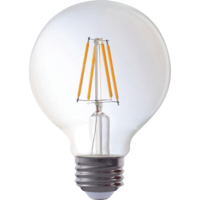 Eiko LED4.5WG25/FIL/827-DIM-G7 4.5 Watt G25 LED Advantage Filament Clear Decorative Globe Lamp 2700K Dimmable E26 Base