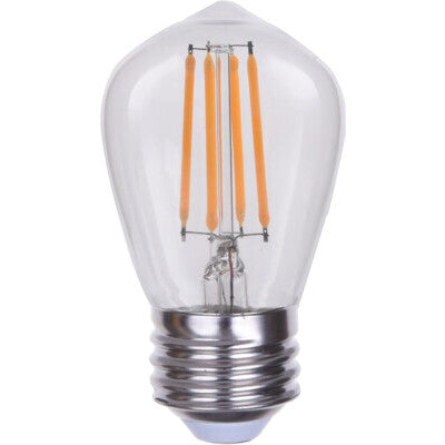 Eiko LED4WS14/FIL/827-DIM-G7 4 Watt S14 LED Advantage Filament Clear Decorative Lamp 2700K Dimmable E26 Base