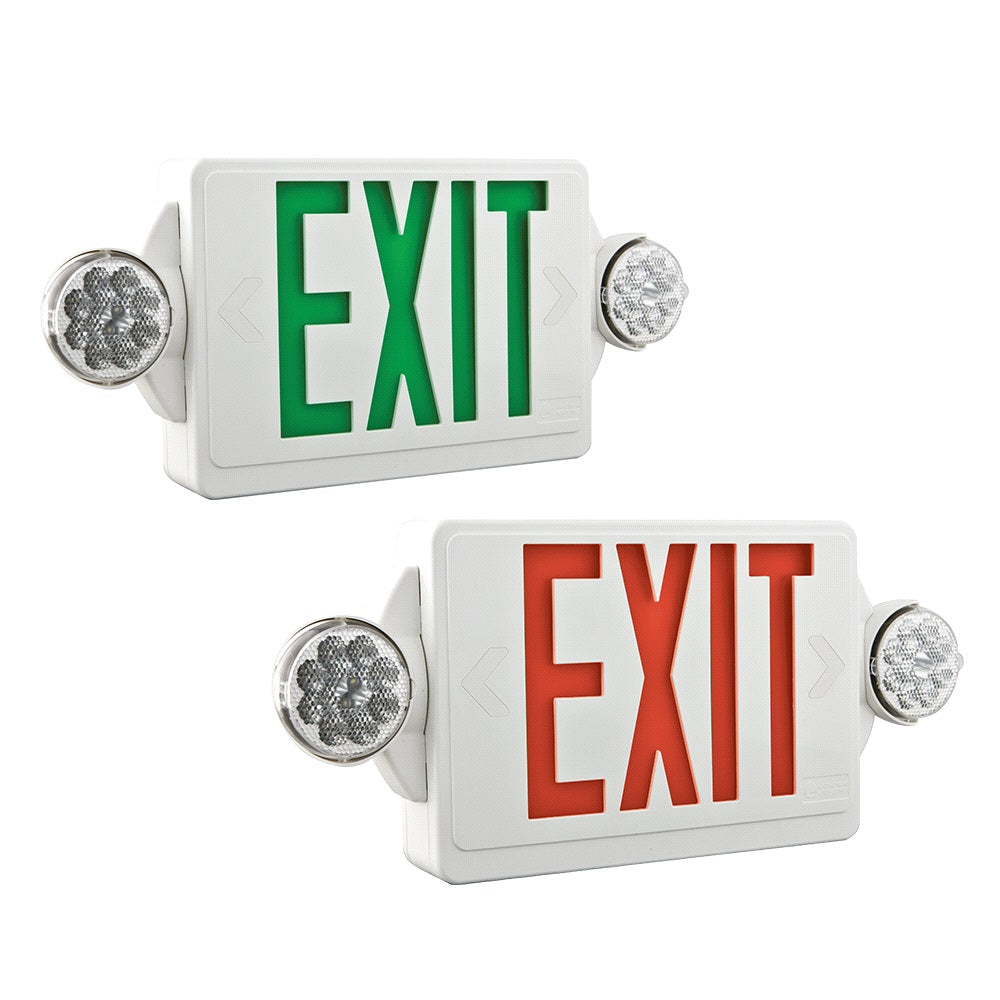 Lithonia Lighting LHQM Quantum LED White Exit Sign Emergency Frog Eyes Combo Unit