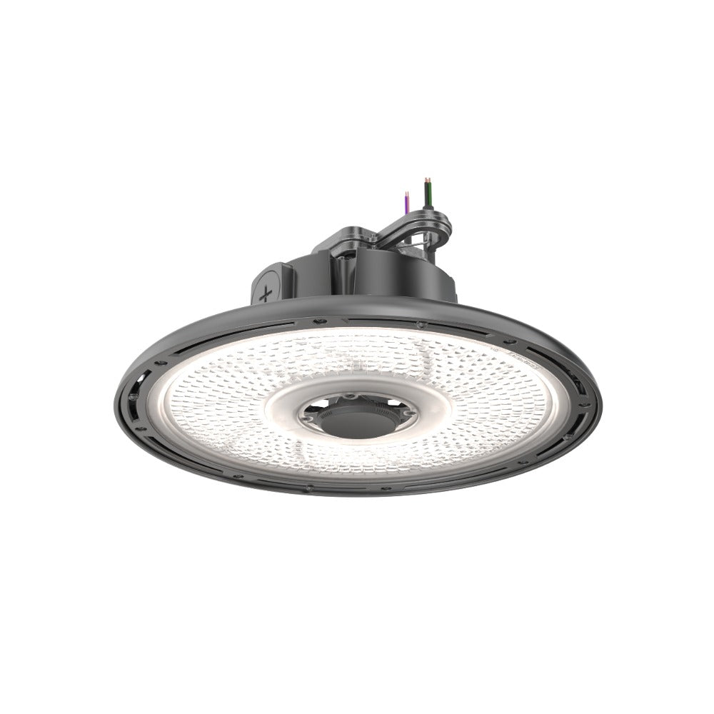 Lithonia Lighting REBL ALO13 Lumen Adjustable Switchable White LED 12-Inch Round High Bay Light Fixture Dimmable - Black
