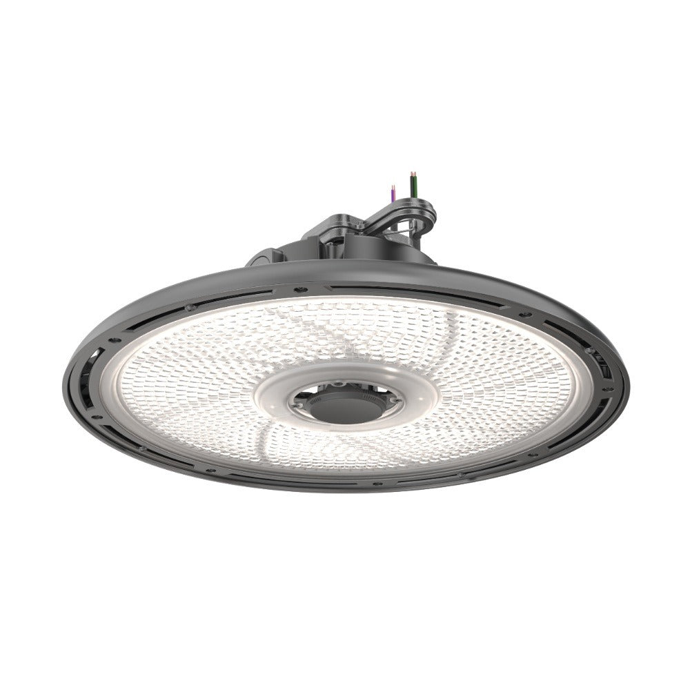 Lithonia Lighting REBL ALO16 Lumen Adjustable Switchable White LED 14.6-Inch Round High Bay Light Fixture Dimmable - Black