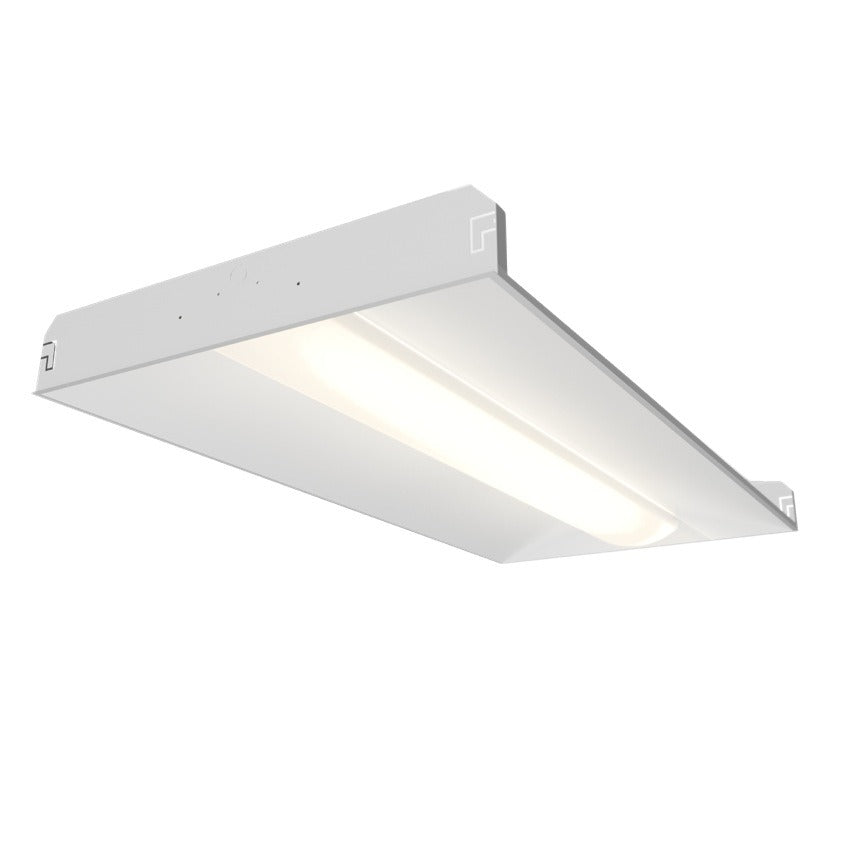 LSI Industries OPT 2x4 Field Selectable LED Recessed Center Basket Lens Troffer Light Fixture Dimmable