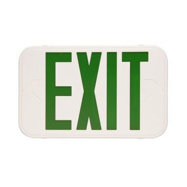 MaxLite EXT-GW Thin Thermoplastic LED Exit Sign Green Letters with Battery Backup