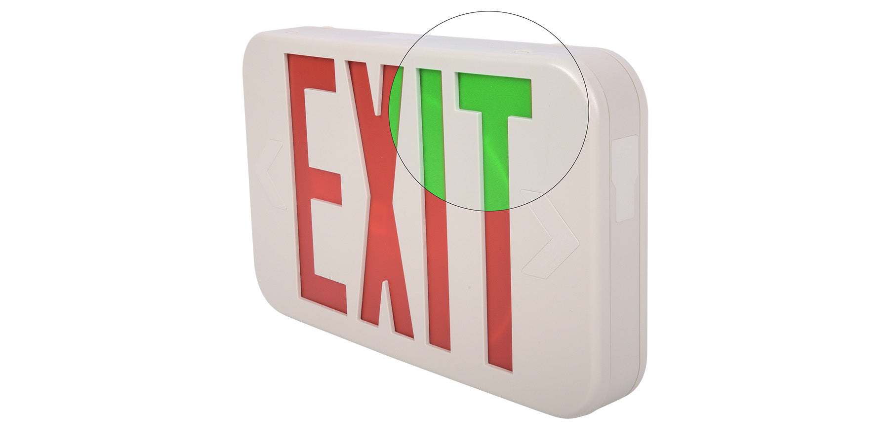 NaturaLED LEDEX-GRN/RED-WH 1-Watt LED Bi-Color Emergency Exit Sign