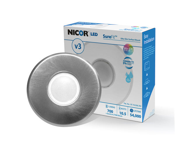 Nicor Lighting DLF30120 Round Series Nickel Finish