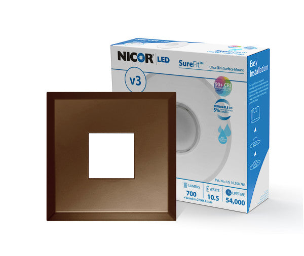 Nicor Lighting DLF30120 Square Series Oil-Rubbed Bronze Finish
