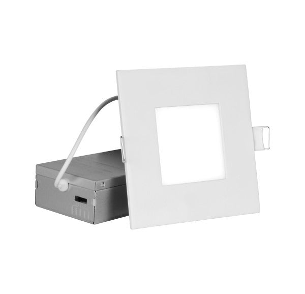 Nicor Lighting REL41120SSQWH Color Selectable 4-Inch Square Edge Lit Recessed LED Downlight Dimmable