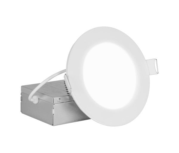 Nicor Lighting REL4 4-Inch Round White Canless Edge Lit Recessed LED Downlight Fixture Dimmable