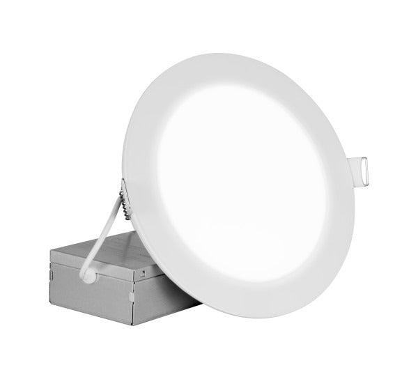 Nicor Lighting REL6 6-Inch Round White Canless Edge Lit Recessed LED Downlight Fixture Dimmable