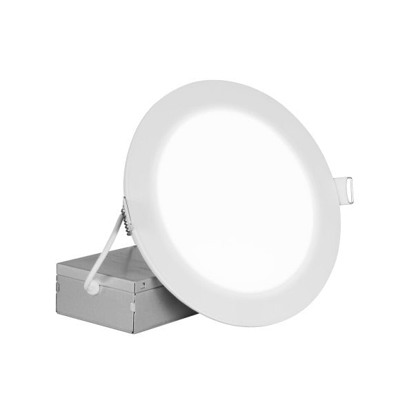 Nicor Lighting REL8 8-Inch Round White Canless Edge Lit Recessed LED Downlight Fixture Dimmable