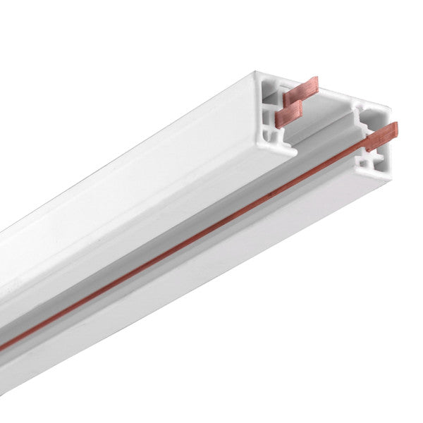 Nicor Lighting White Linear Track Lighting Rail Section with Triple Contact Track Connections