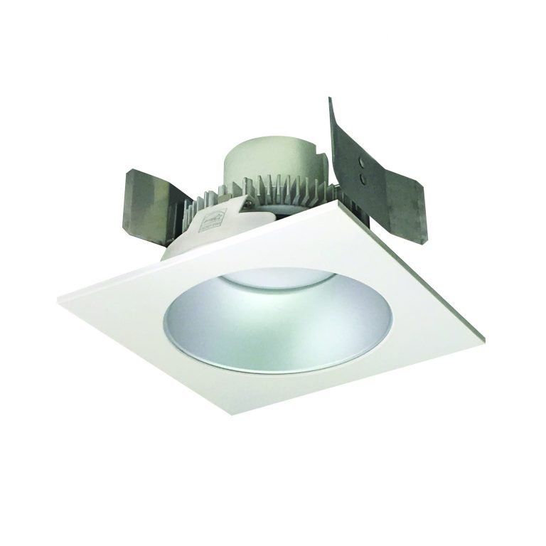 Haze Reflector / Matte Powder White Flange - NORA Lighting NLCBC2-553CDHZW/A 5-Inch Cobalt Click LED Square Round Retrofit Reflector Dimmable