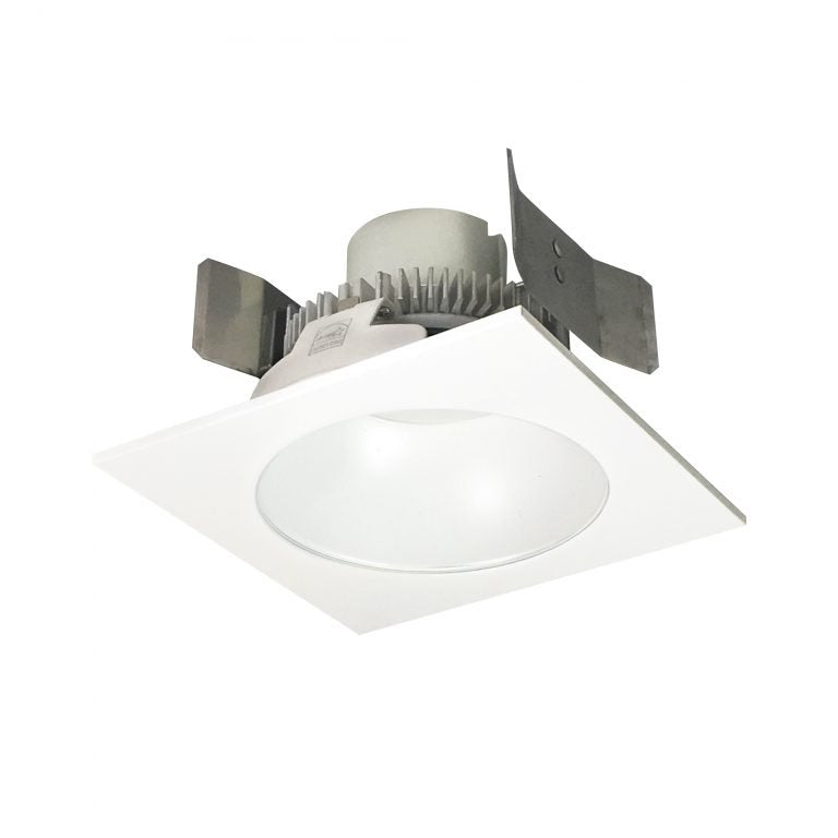 Matte Powder White Reflector / Matte Powder White Flange - NORA Lighting NLCBC2-553CDMPW/A 5-Inch Cobalt Click LED Square Round Retrofit Reflector Dimmable