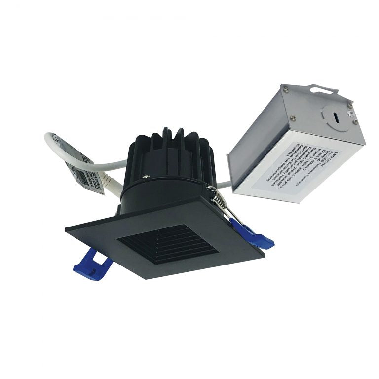 NORA Lighting NM2-2SB Energy Star Rated 2-Inch M2 Square LED Can-less Recessed Baffled Downlight  - 1