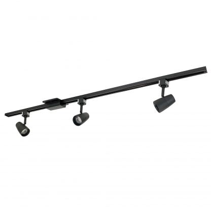 NORA Lighting NTLE-870 4-Foot Track Pack with 3 MAC 10W per LED Track Head - Black