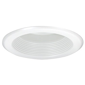 NORA Lighting NT-5001W 5-Inch BR/PAR30 White Baffle Splay Trim with Flange