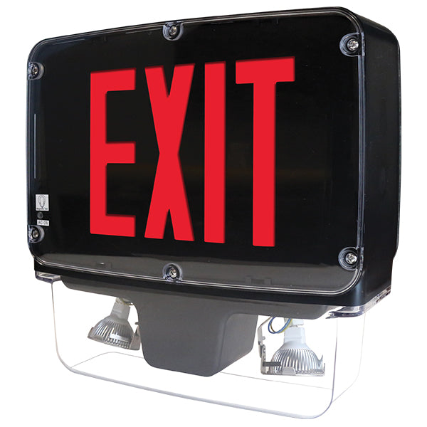Barron Lighting NXFC-2 LED Double-Face Exit Sign Combo with NEMA 4X Certified Polycarbonate Enclosure