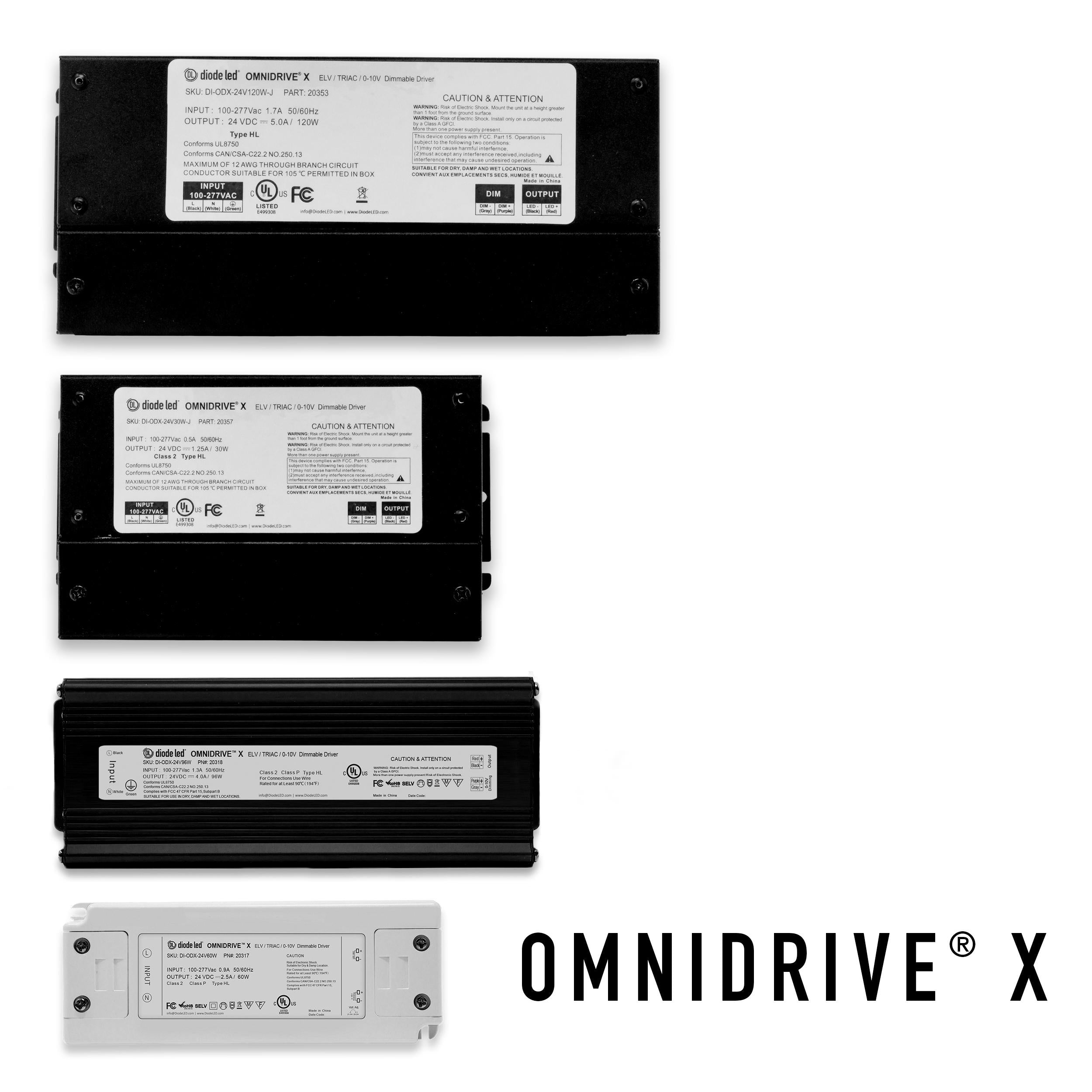 Diode LED DI-ODX OMNIDRIVE® X Dimmable Driver for STREAMLITE and BLAZE Tape Light Series