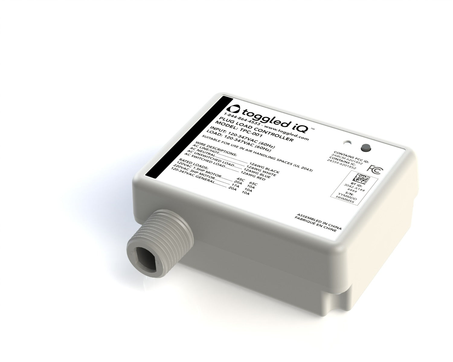 Toggled iQ TPC-001 DLC Listed Plug Load Controller Compatible with Toggled iQ Smart Building System