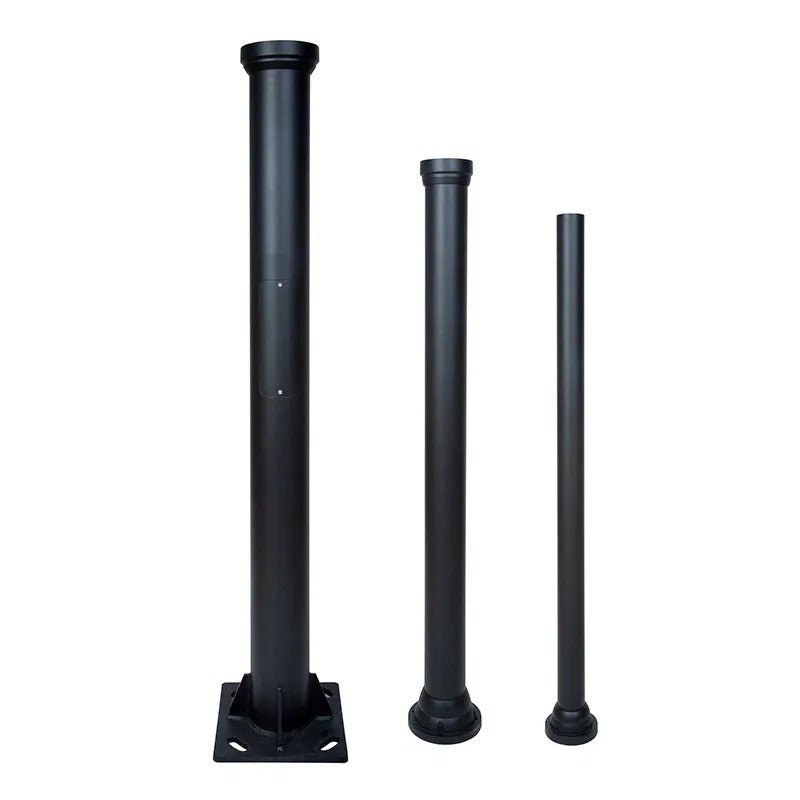 Westgate POL-D1 Series Decorative 3-Piece Light Pole for Outdoor Lighting - Black