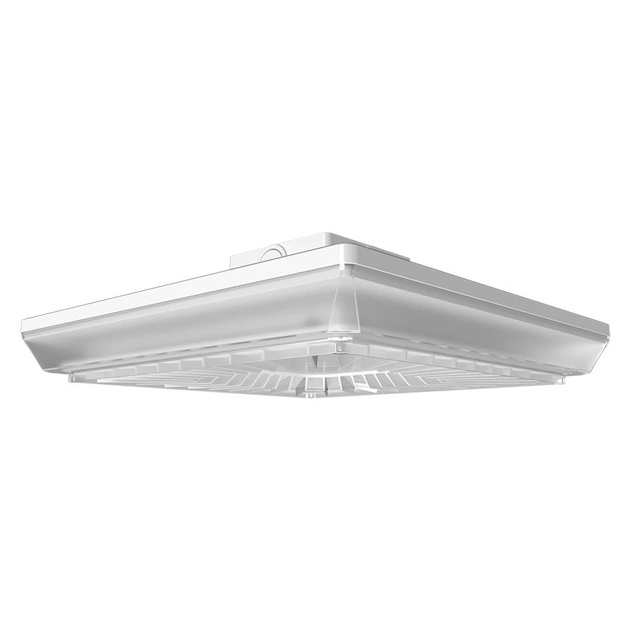 RAB Lighting PORTO PRT White Square LED Garage Light Fixture – Dimmable, Selectable Wattage & CCT, with On/Off Photocell