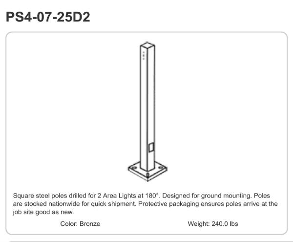 PS4-07-25D2 Drilled Pole