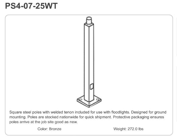PS4-07-25WT Pole