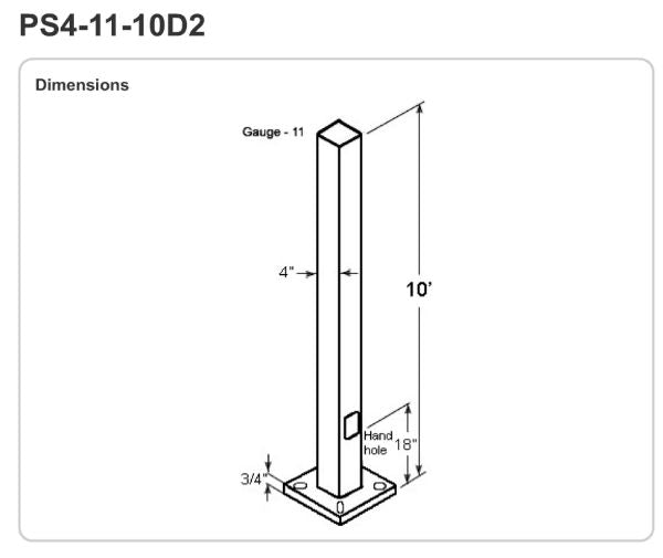 PS4-11-10D2 Drilled Pole